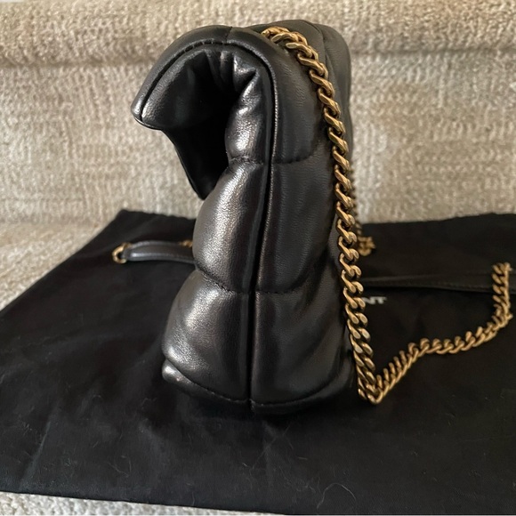 Saint Laurent Toy Puffer Shoulder Bag Quilted Black Lambskin EXCELLENT - Picture 4 of 12